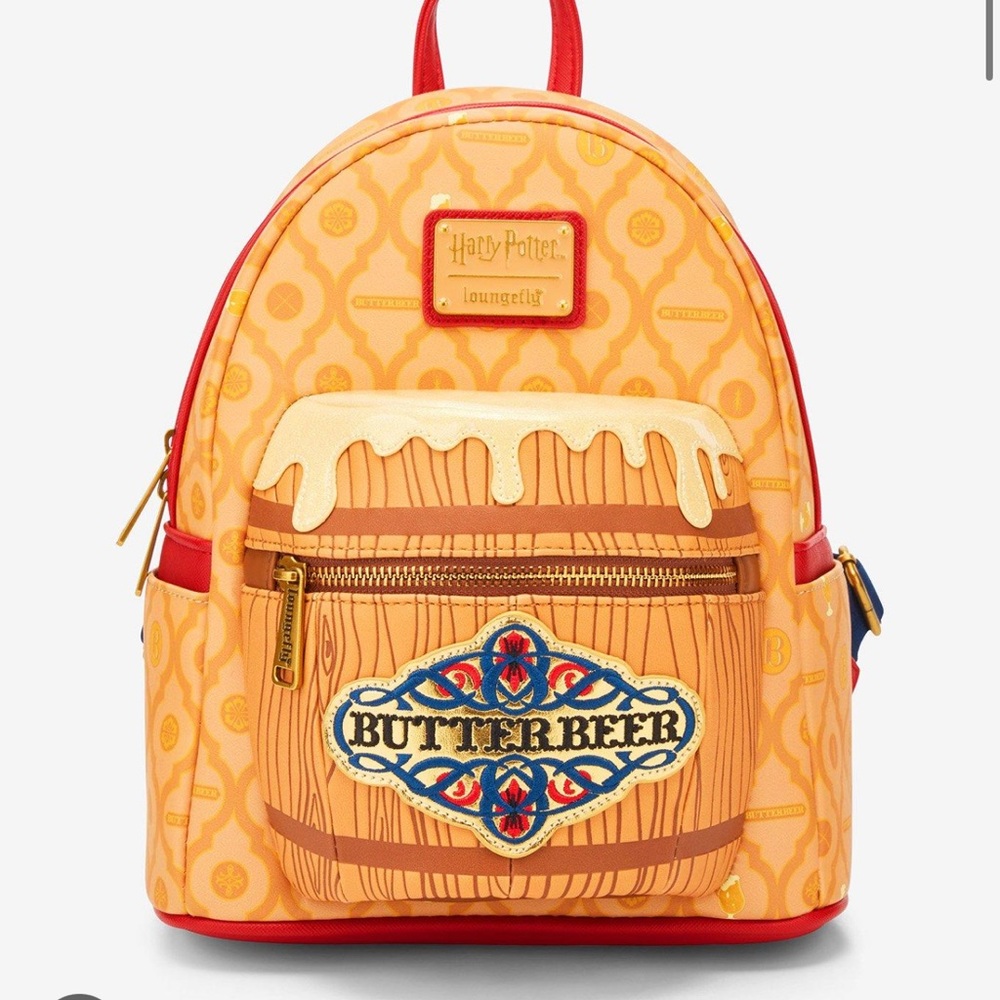 Loungefly Harry Potter Butterbeer Backpack - Orange and Red
